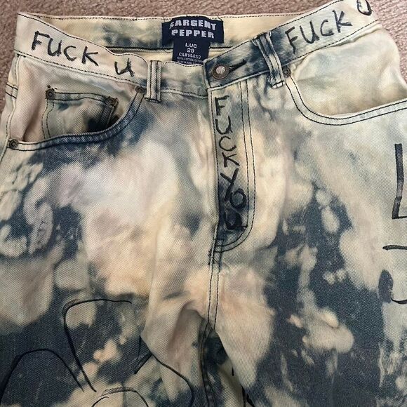 Vintage 90’s Sargent Pepper high waisted jeans /bleached jeans / 29 - Picture 11 of 12